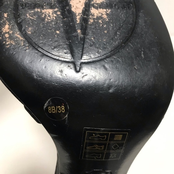Vince Camuto Black Strappy Heel - Embellished with clear heel - Size 8 - Picture 12 of 12
